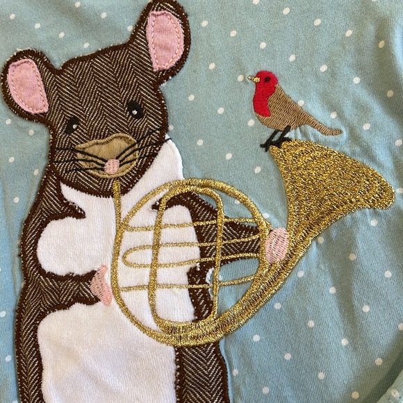 Mini Boden polka dot mouse with horn tee - Picture 2 of 5